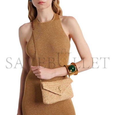 YSL CASSANDRE MINI RAFFIA SHOULDER BAG 819271 (19*12*3cm)